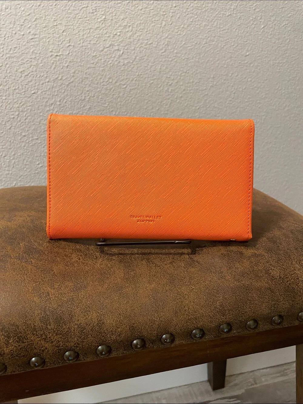 Travel wallet with RFID protection. Zoffen orange secure ID, passport, cards NEW
